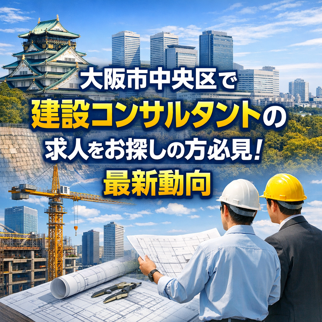 大阪市中央区で建設コンサルタントの求人をお探しの方必見！最新動向